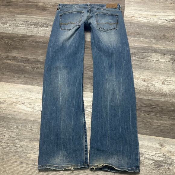 American Eagle Active Flex Blue Mens 32x33 Original Straight Stretch Denim Jeans - Picture 2 of 14